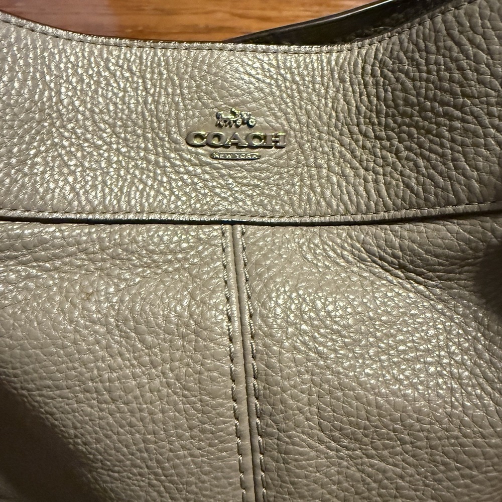 Coach Lexy F27593 Fog Taupe Pebbled Leather Shoulder Bag MSRP $395 - Picture 2 of 10